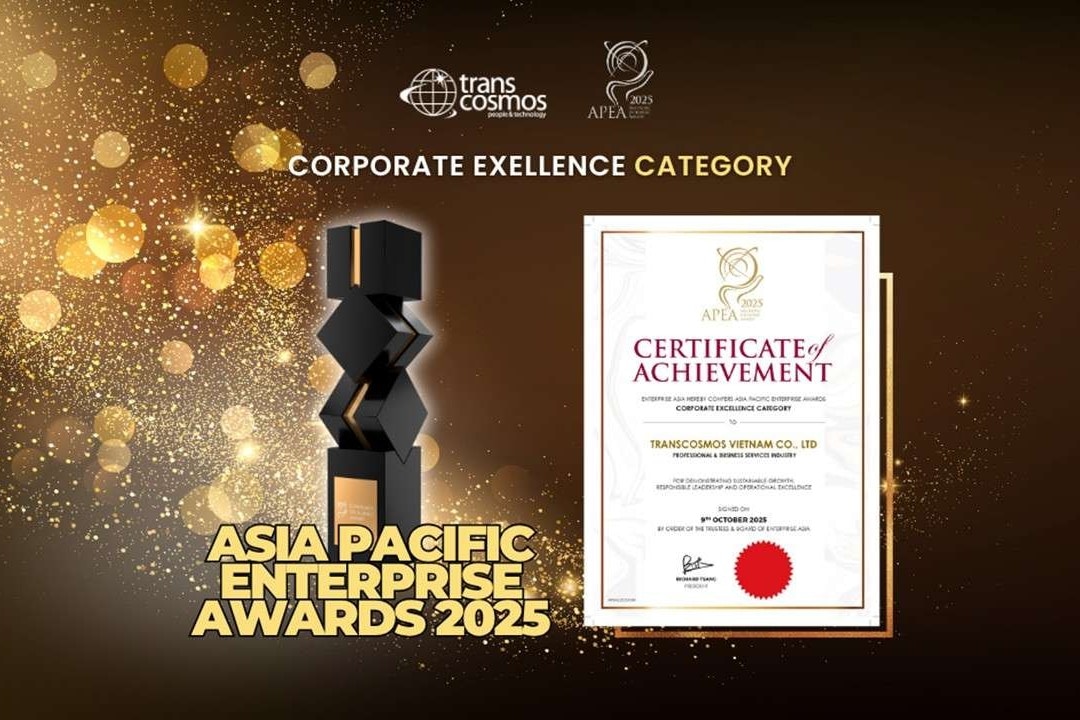 transcosmos Vietnam honored with “Corporate Excellence Award” at APEA 2025